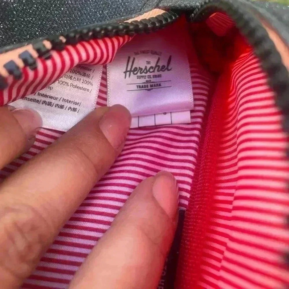 Herschel Supply Co Kids Hip Pack fanny pack black glittery and orange like new - Picture 7 of 8